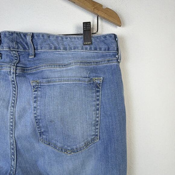 Eddie Bauer womens tall 14 curvy Straight Stretch Acid Wash Denim Blue Jeans - Picture 6 of 11